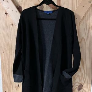 Apt 9 black and grey open from cardigan with pockets